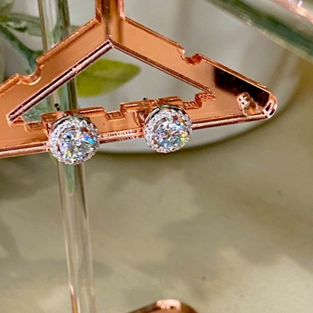 1 cttw Moissanite Round Stud Earrings